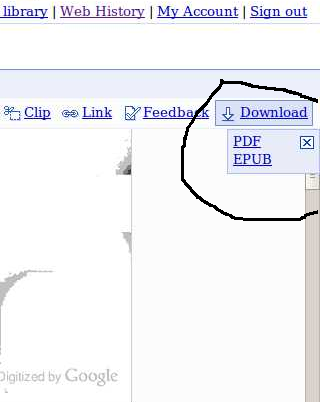 Google Books offering downloads in the epub format