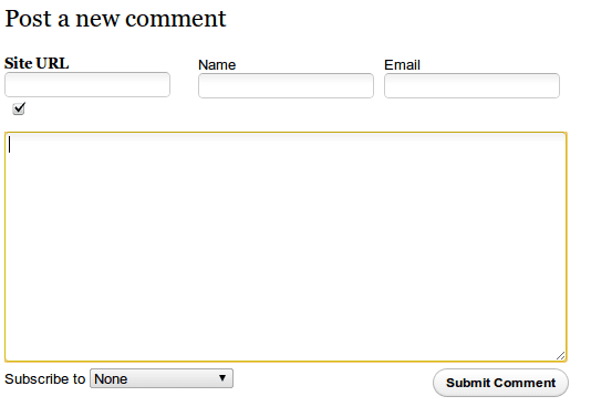 Cleaned up IntenseDebate form